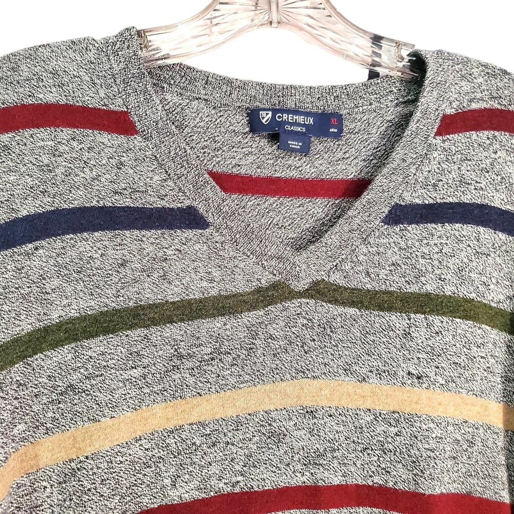 Cremieux Classics Sweater Size XL Gray Soft Cotton Blend Light Knit